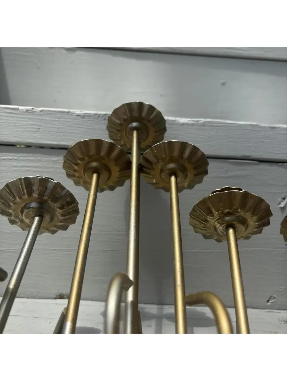 Pair of Candle Holder for Five Candles - gold/brass tone